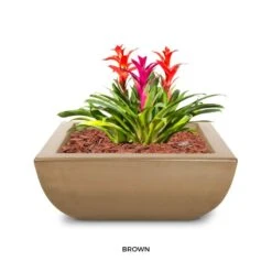 Avalon Planter Bowl -Primo Store AvalonConcreteGFRCPlanter Brown