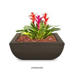 Avalon Planter Bowl -Primo Store AvalonConcreteGFRCPlanter Chocolate