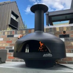 Polito Giotto Wood Fired Oven With Bench Stand -Primo Store BlackPolitoGiottowithBenchStand 003