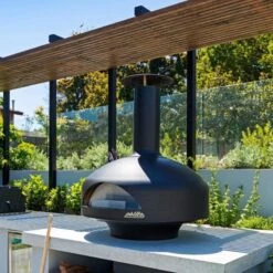 Polito Giotto Wood Fired Oven With Bench Stand -Primo Store BlackPolitoGiottowithBenchStand 005