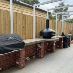 Polito Giotto Wood Fired Oven With Bench Stand -Primo Store BlackPolitoGiottowithBenchStand 010