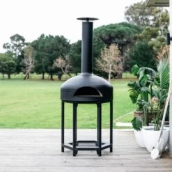 Polito Giotto Wood Fired Oven With Hexa Stand -Primo Store BlackPolitowithHexaStand