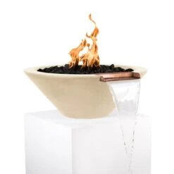 Cazo Concrete Fire & Water Bowl -Primo Store Cazo Fire Water Bowl Vanilla 1