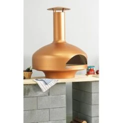 Polito Giotto Wood Fired Oven With Bench Stand -Primo Store CopperPolitoGiottowithBenchStand 003
