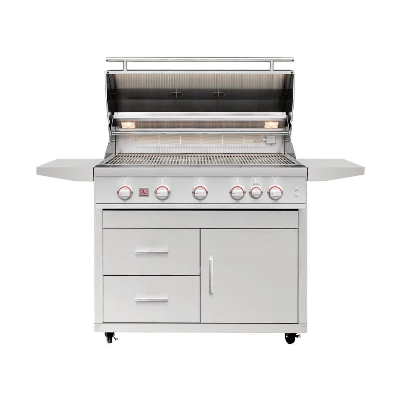 Summerset Sizzler PRO 40" 5-Burner Freestanding Cart Grill With Infrared Rear Burner 1 Summerset Sizzler PRO 40" 5-Burner Freestanding Cart Grill With Infrared Rear Burner