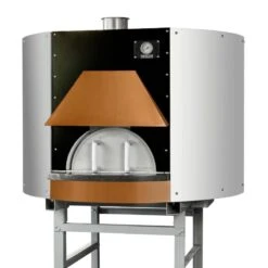 Earthstone Ovens Model-110-PA Commercial Wood Oven -Primo Store Earthstone Model 110 PA PreAssembled Copper Hood Side Close Up