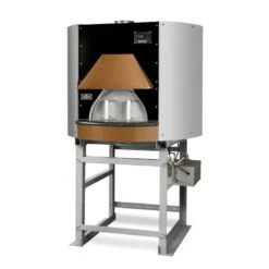 Earthstone Ovens Model-90-PAG(W) Hybrid Gas/Wood Fire Oven -Primo Store Earthstone Pre Assembled Gas Wood Hybrid Model 90 PAGW Copper Side View