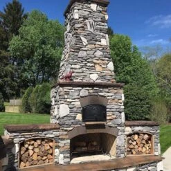 Round Grove Fiesta Outdoor Pizza Oven Fireplace Combo -Primo Store Fiesta Largo finished800