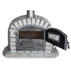 Lisboa Azul Granite Finish Premium Pizza Oven -Primo Store LisboaAzulGranitePartiallyOpeneddoor