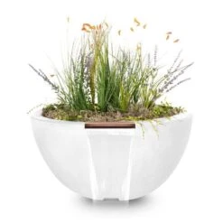 Luna Planter & Water Bowl 14 Luna Planter & Water Bowl -Primo Store Luna GFRC Planter with Water Limestone