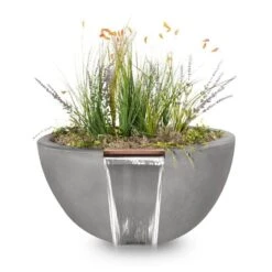 Luna Planter & Water Bowl 15 Luna Planter & Water Bowl -Primo Store Luna GFRC Planter with Water Natural Gray
