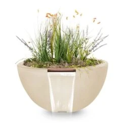 Luna Planter & Water Bowl 16 Luna Planter & Water Bowl -Primo Store Luna GFRC Planter with Water Vanilla