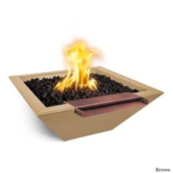 Maya Fire & Wide Spill Water Bowl - Concrete -Primo Store MayaGFRCFireandWaterWideSpillBrown