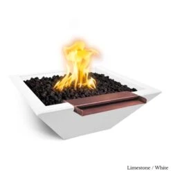 Maya Fire & Wide Spill Water Bowl - Concrete -Primo Store MayaGFRCFireandWaterWideSpillLimestone