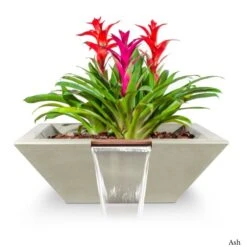 Maya Planter And Water Bowl - Concrete -Primo Store MayaGFRCPlanterandWaterBowlAsh