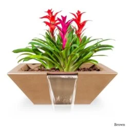 Maya Planter And Water Bowl - Concrete -Primo Store MayaGFRCPlanterandWaterBowlBrown