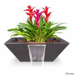 Maya Planter And Water Bowl - Concrete -Primo Store MayaGFRCPlanterandWaterBowlChestnut
