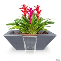 Maya Planter And Water Bowl - Concrete -Primo Store MayaGFRCPlanterandWaterBowlGray
