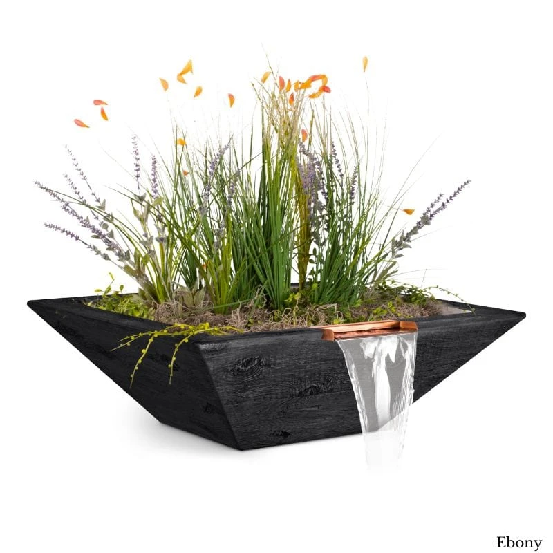 Maya Planter And Water Bowl - Wood Grain 1 Maya Planter And Water Bowl - Wood Grain