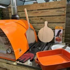 Maximus Arena Outdoor Wood-Fired Oven -Primo Store OrangeMaximusOvenwithPizzaTools 1