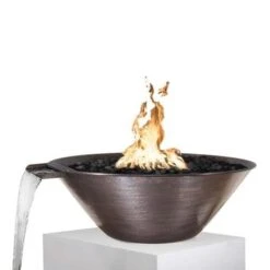 Remi Fire & Water Bowl - Hammered Copper