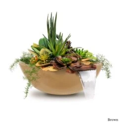 Sedona Planter Bowl With Water -Primo Store SedonaGFRCPlanterandWaterBowlBrown
