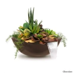Sedona Planter Bowl With Water -Primo Store SedonaGFRCPlanterandWaterBowlChocolate
