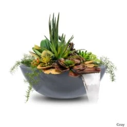 Sedona Planter Bowl With Water -Primo Store SedonaGFRCPlanterandWaterBowlGray