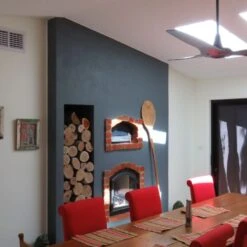 Temp-Cast Indoor Fireplace And Pizza Oven Combo -Primo Store TempcastSeeThroughFireplaceHeaterandBakeOvenSide